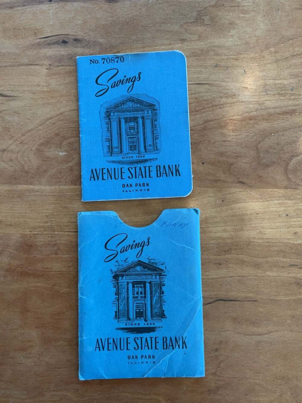 Vintage 1960s Avenue State Bank Oak Park Illinois Savings‎ Passbook Set